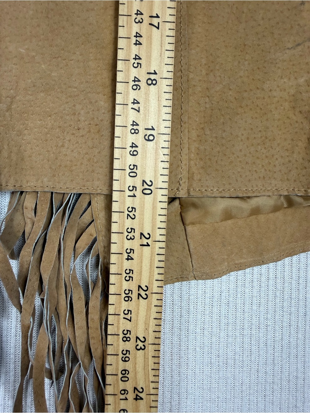 Vintage Outer Edge Genuine Leather Fringe Jacket Women L Tan Western Boho Suede - Picture 11 of 12